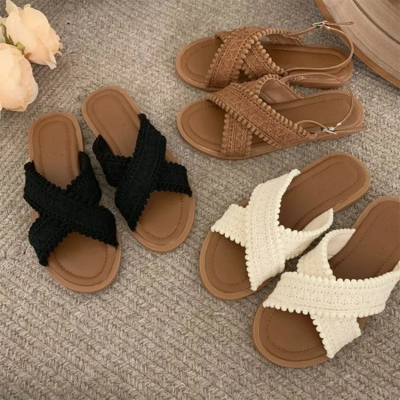 Rubie - 2024 Sommer Sandalen mit gekreuzten Bändern