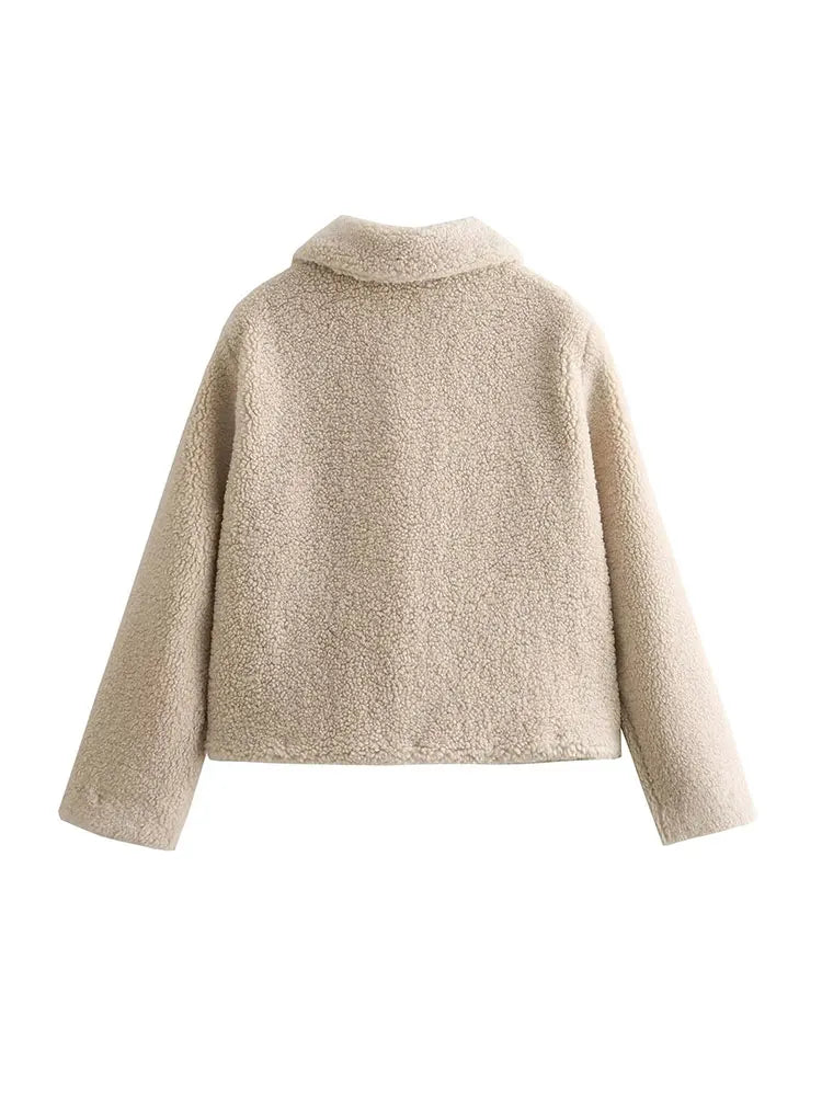 Sabil | Damen Wolljacke mit Puffärmeln – Warm und Elegant für Herbst/Winter