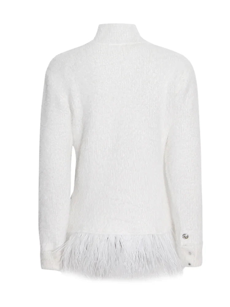 Lyraelle | Patchwork-Blazer mit Federakzenten