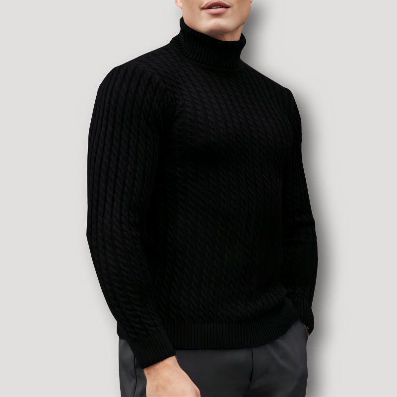Kaleb | Slim Fit Zopfstrick Turtle Neck Sweater für Herren
