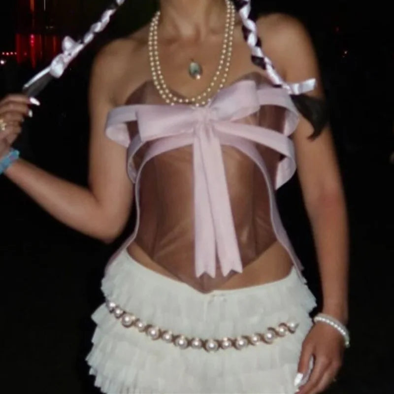 Sky | Off-Shoulder Korsett mit Schleifen