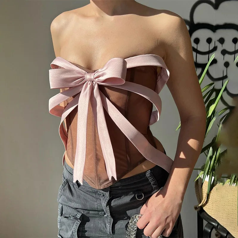 Sky | Off-Shoulder Korsett mit Schleifen