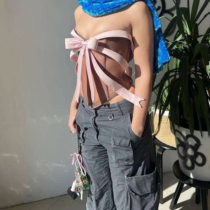 Sky | Off-Shoulder Korsett mit Schleifen