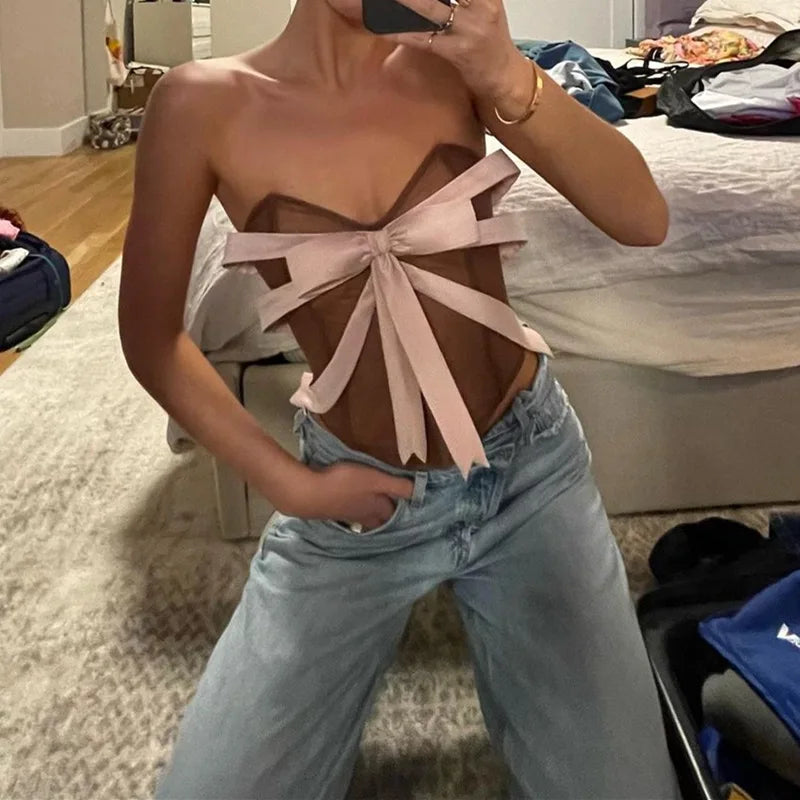 Sky | Off-Shoulder Korsett mit Schleifen