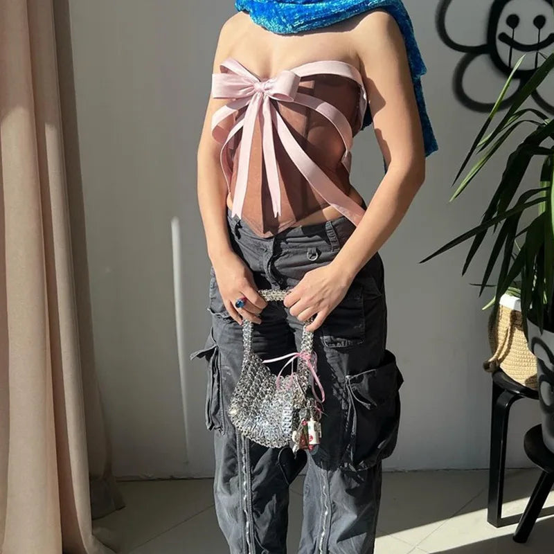 Sky | Off-Shoulder Korsett mit Schleifen