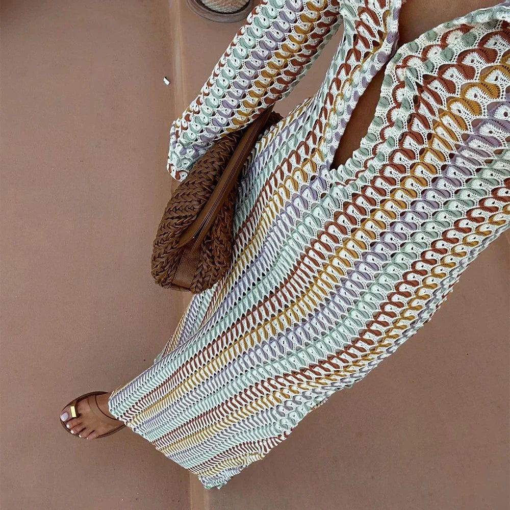 Tranquil | Maxi-Kleid mit langen Ärmeln und geometrischem Print für Damen