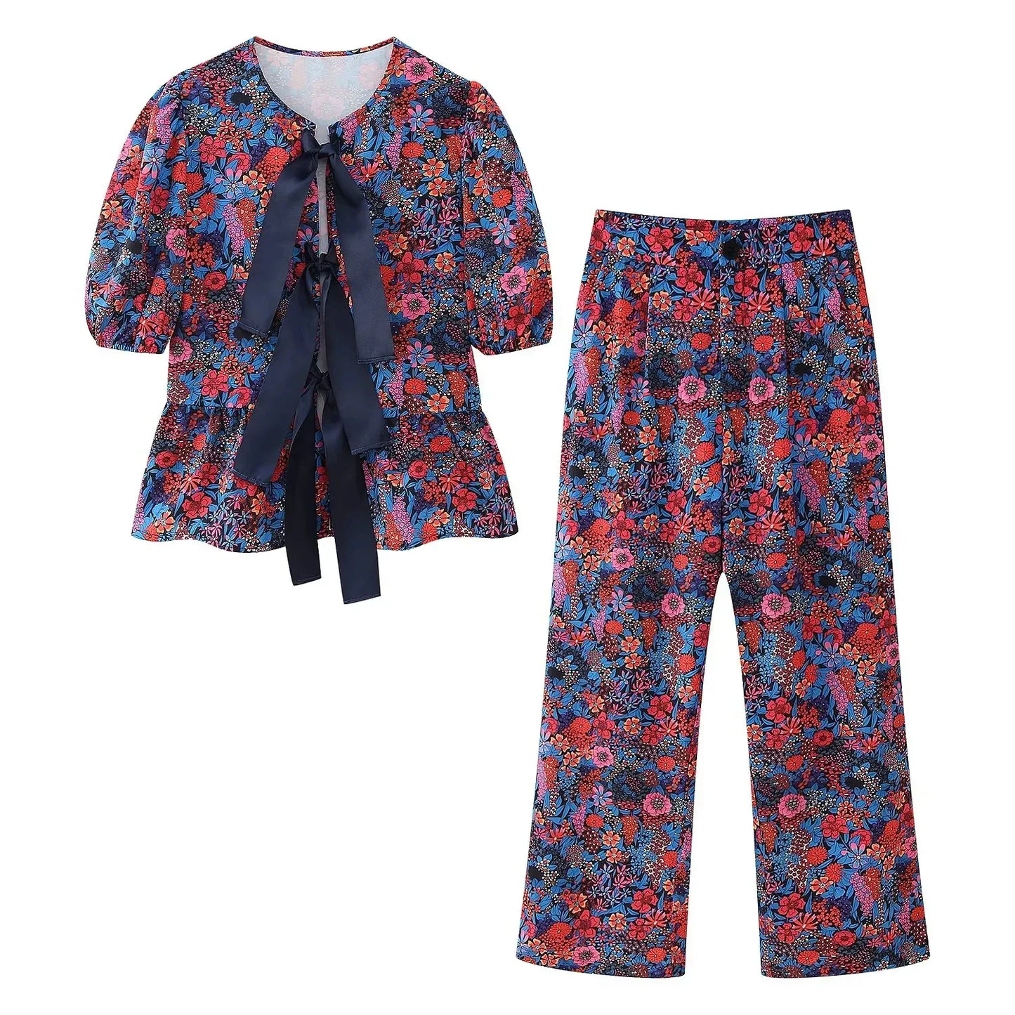 Reena | Wunderschönes blumendruck-spitzenset