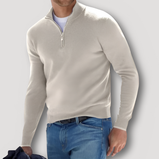 Ulises | Klassischer Woll-Kaschmir Herren Quarter Zip Pullover