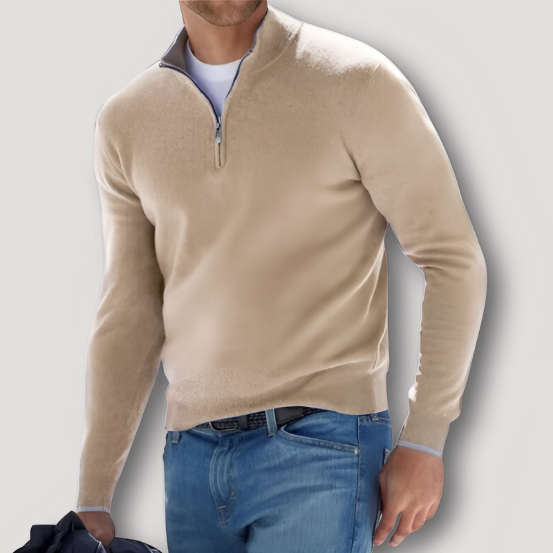 Ulises | Klassischer Woll-Kaschmir Herren Quarter Zip Pullover