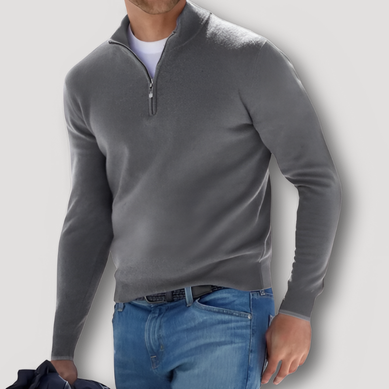 Ulises | Klassischer Woll-Kaschmir Herren Quarter Zip Pullover