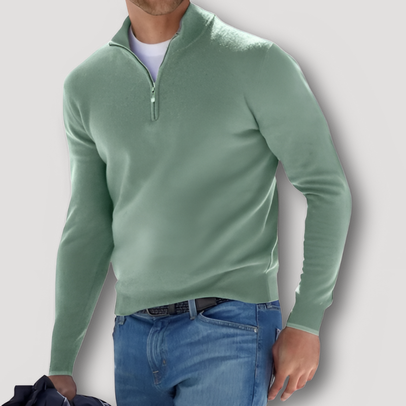 Ulises | Klassischer Woll-Kaschmir Herren Quarter Zip Pullover