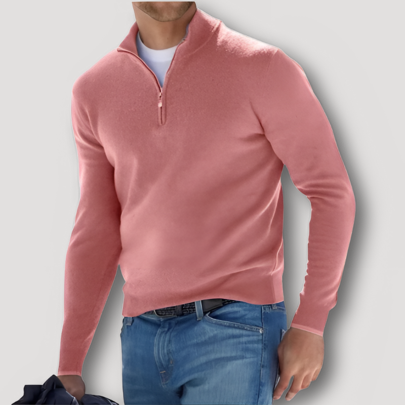 Ulises | Klassischer Woll-Kaschmir Herren Quarter Zip Pullover