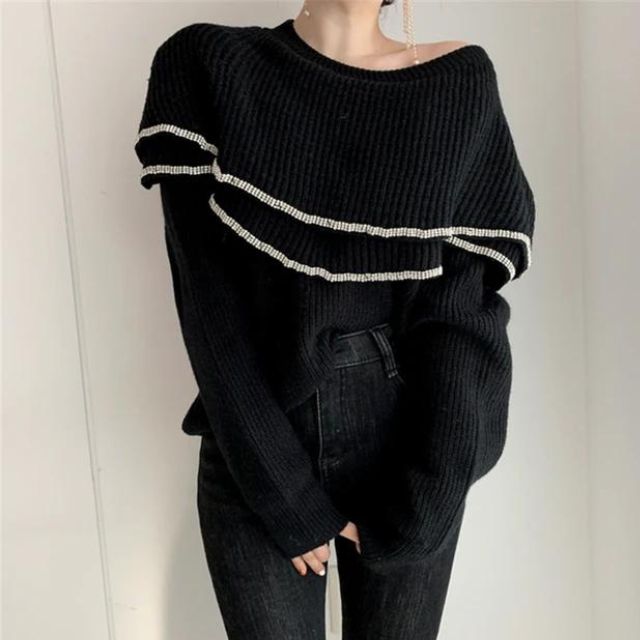 Fluerdeliz | Gerippter Pullover mit Kontraststreifen