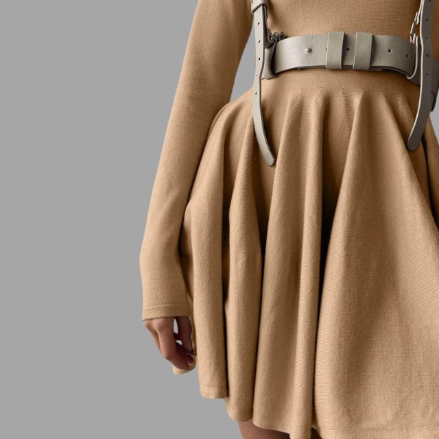 Lyndy | Elegantes Sweaterkleid mit langen Ärmeln und Plisseerock