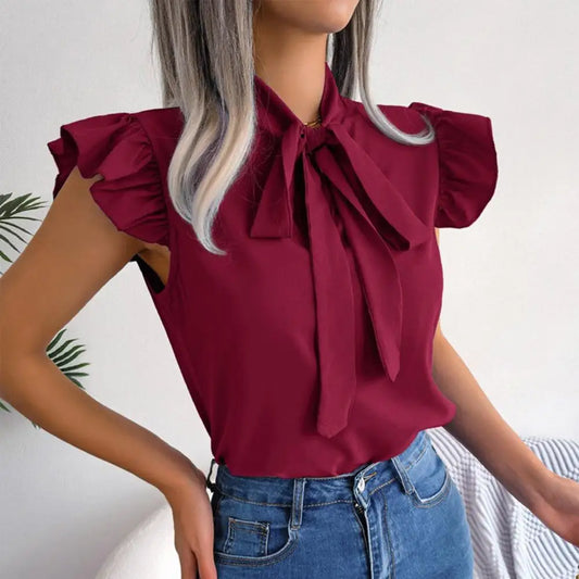 Ignacia | Elegante Bluse mit Rüschen und Schleife