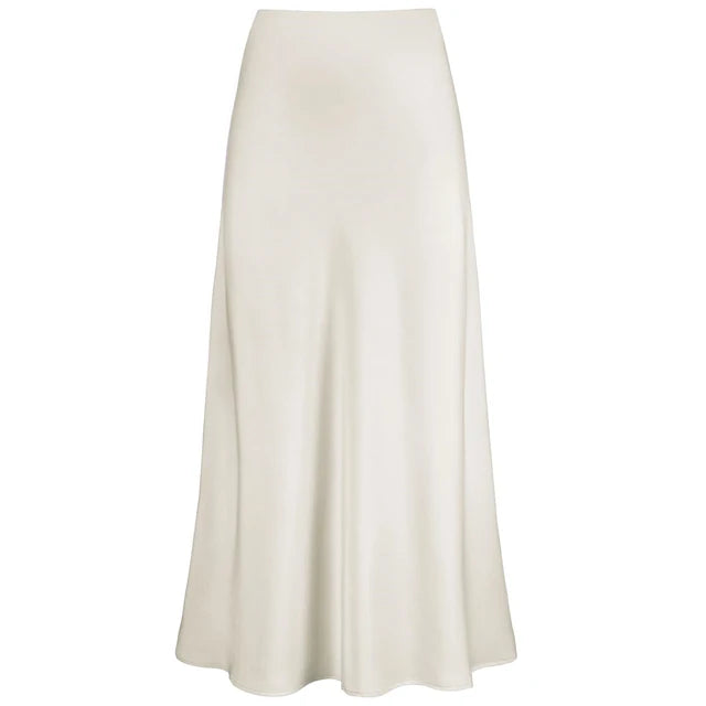 Elysia | Mode Langer glänzender Satin-Rock