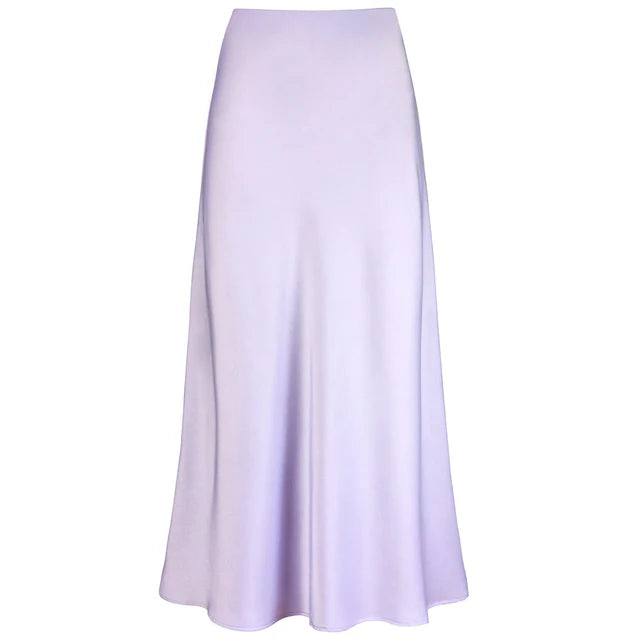 Elysia | Mode Langer glänzender Satin-Rock