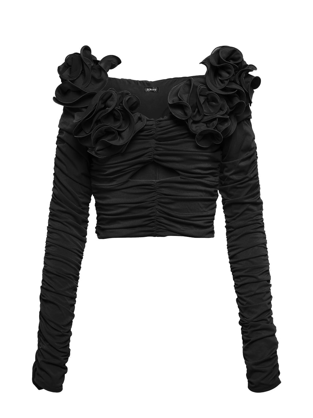Odyssaea | Trendsetting Crop Top in Schwarz