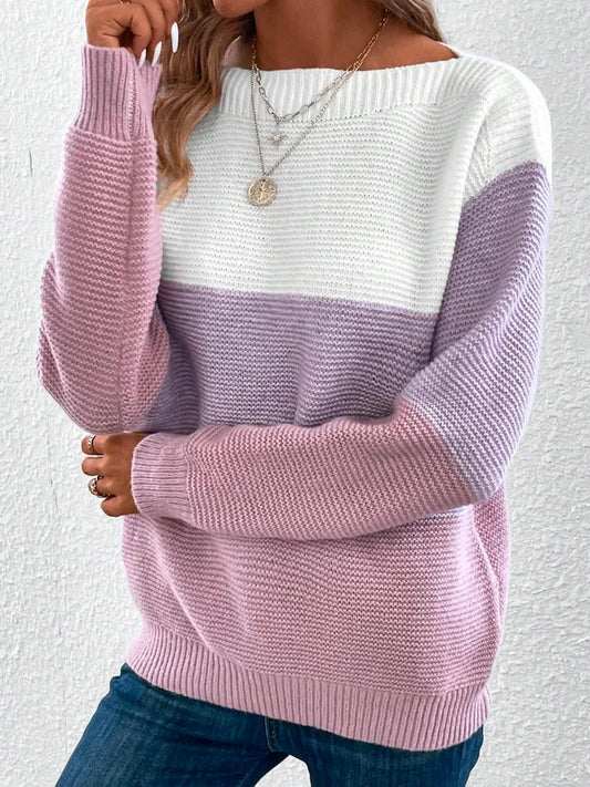 Brialyn | Block-Pullover in Violett für Frauen