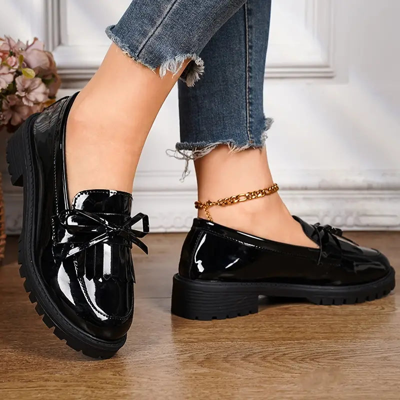 Quincel | Trendy Loafer mit Quastendekor im Preppy-Slip-On-Stil