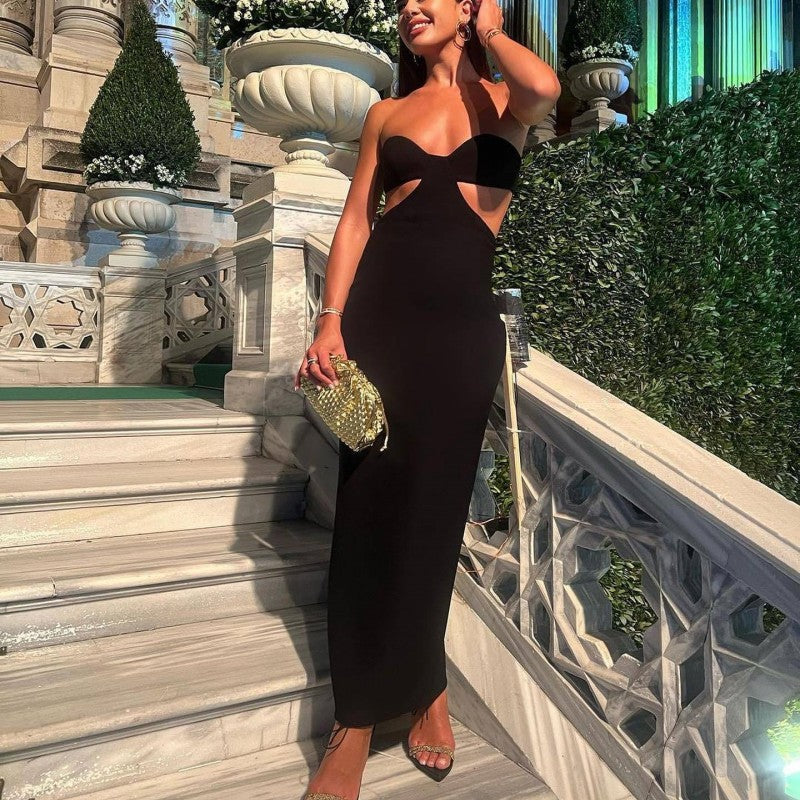 Cybelle | Off-the-shoulder Tube Top Schlankheitskur hohl Elegantes Langes Kleid