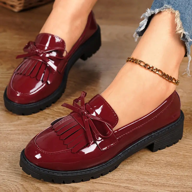 Quincel | Trendy Loafer mit Quastendekor im Preppy-Slip-On-Stil