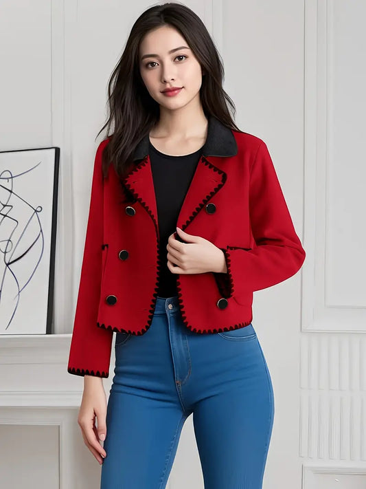 Lodi | Chic Damen Blazer aus Vlies-Mischung – Doppelreiher, Eleganter Revers