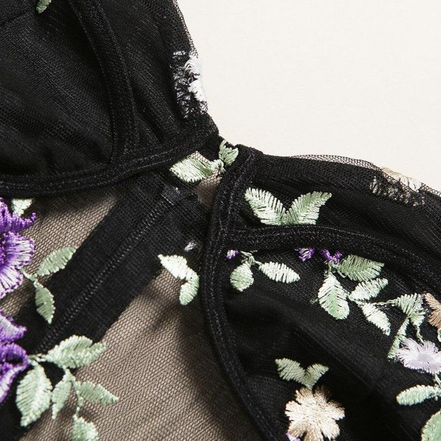 Zella | Luxuriöse Dessous in floralem Transparent