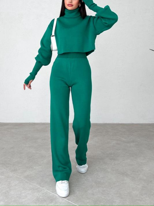 Veila | Bequemer Rollkragen-Strickanzug