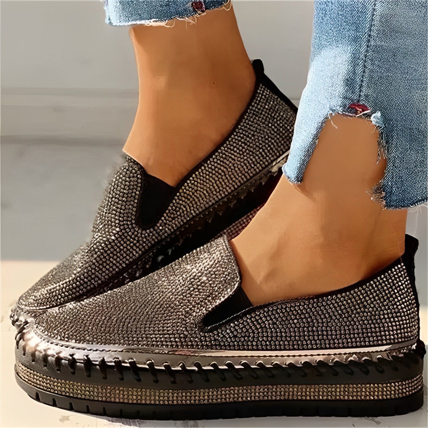 Shiane | Glitzernde Diamant-Loafer