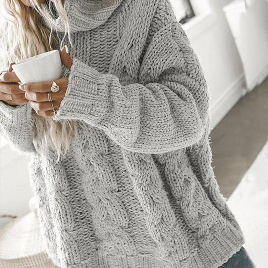 Yael | Oversized-Pullover mit hohem Ausschnitt