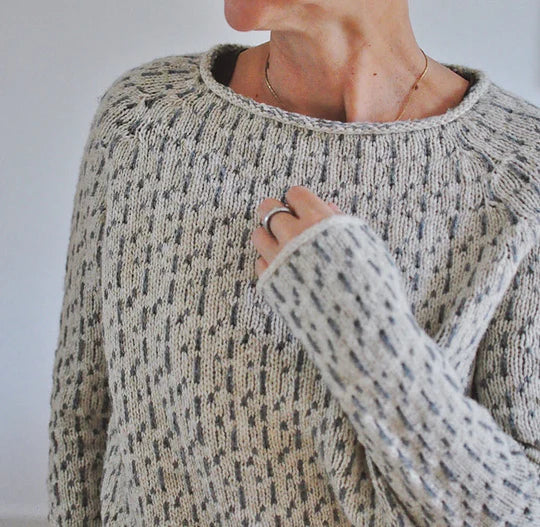 Edith | Schicker Grauer Pullover mit Rundhalsausschnitt