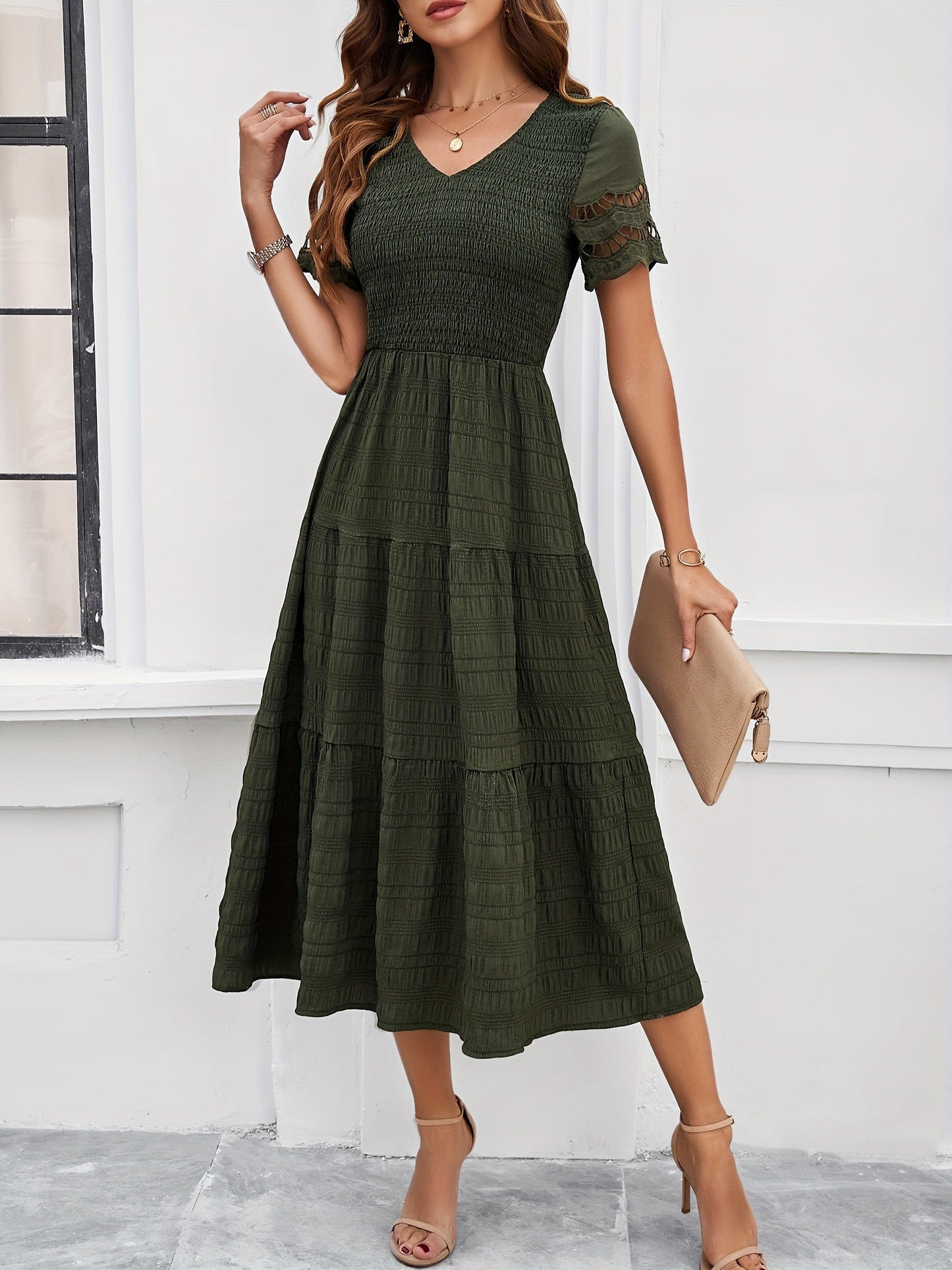 Katherine | Maxikleid mit Spitzenärmeln