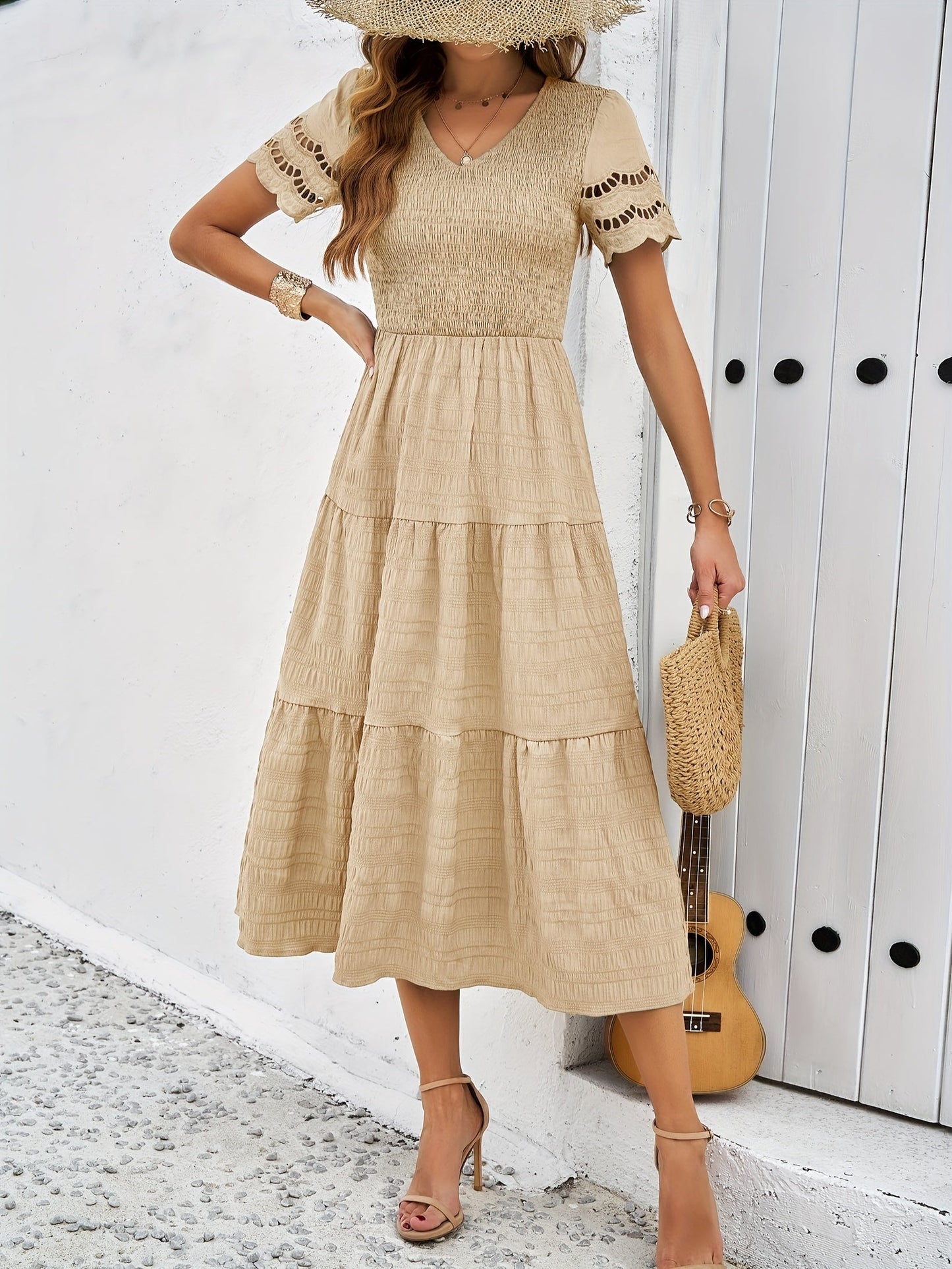 Katherine | Maxikleid mit Spitzenärmeln