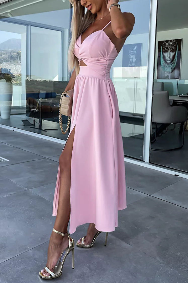 Cara | Bequemes Midikleid mit ausgeschnittenen Taschen