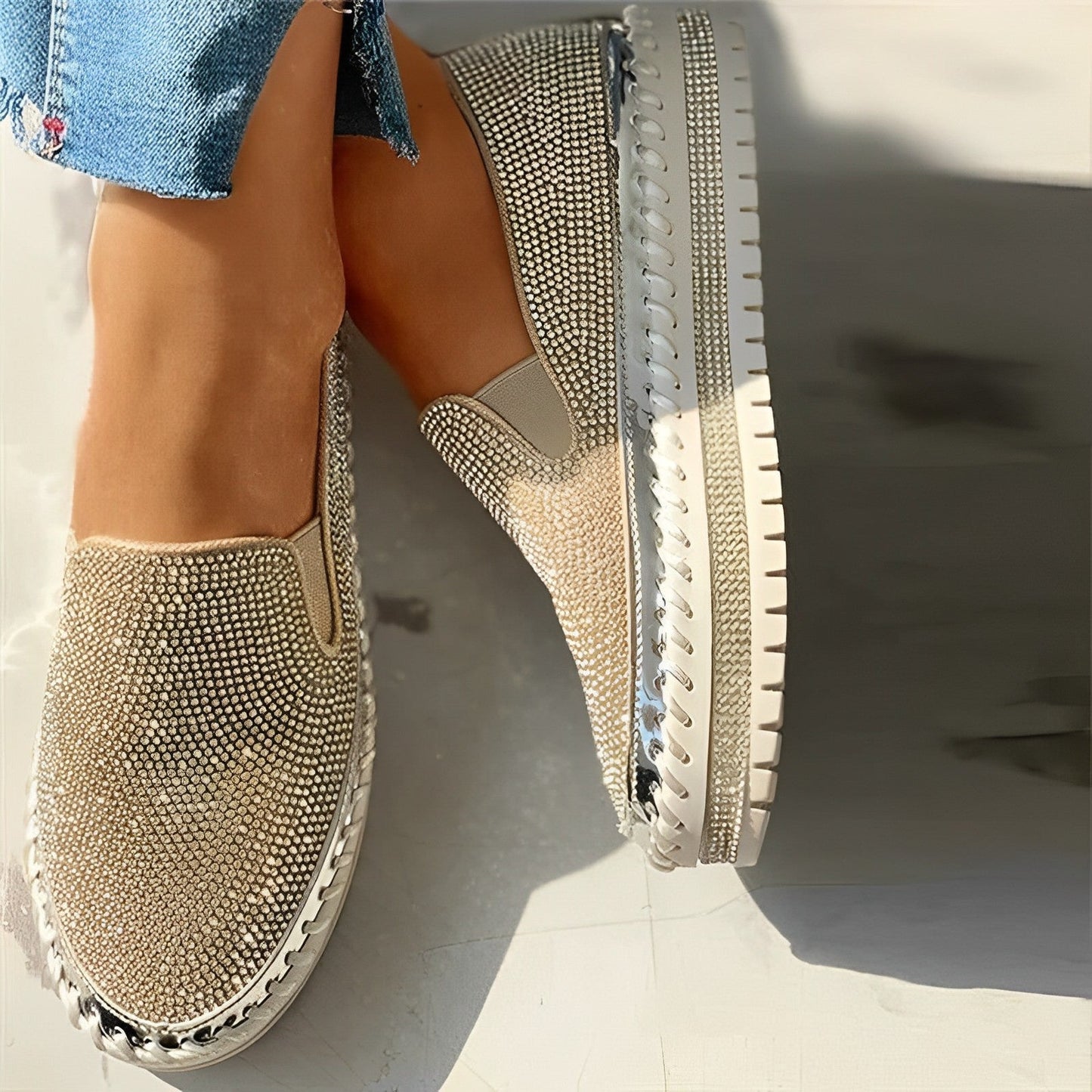 Shiane | Glitzernde Diamant-Loafer