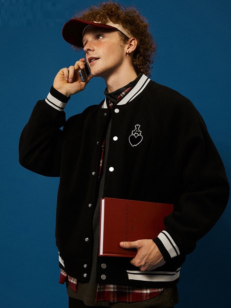 Lattey | Herren Bomberjacke aus Waffelstoff mit Stickerei, locker geschnitten