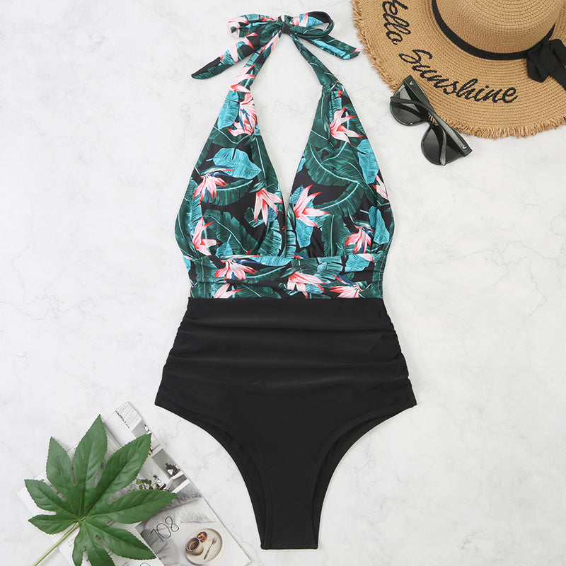 Nicole | Einteiliger Halter Passender Bauch Bikini Frauen