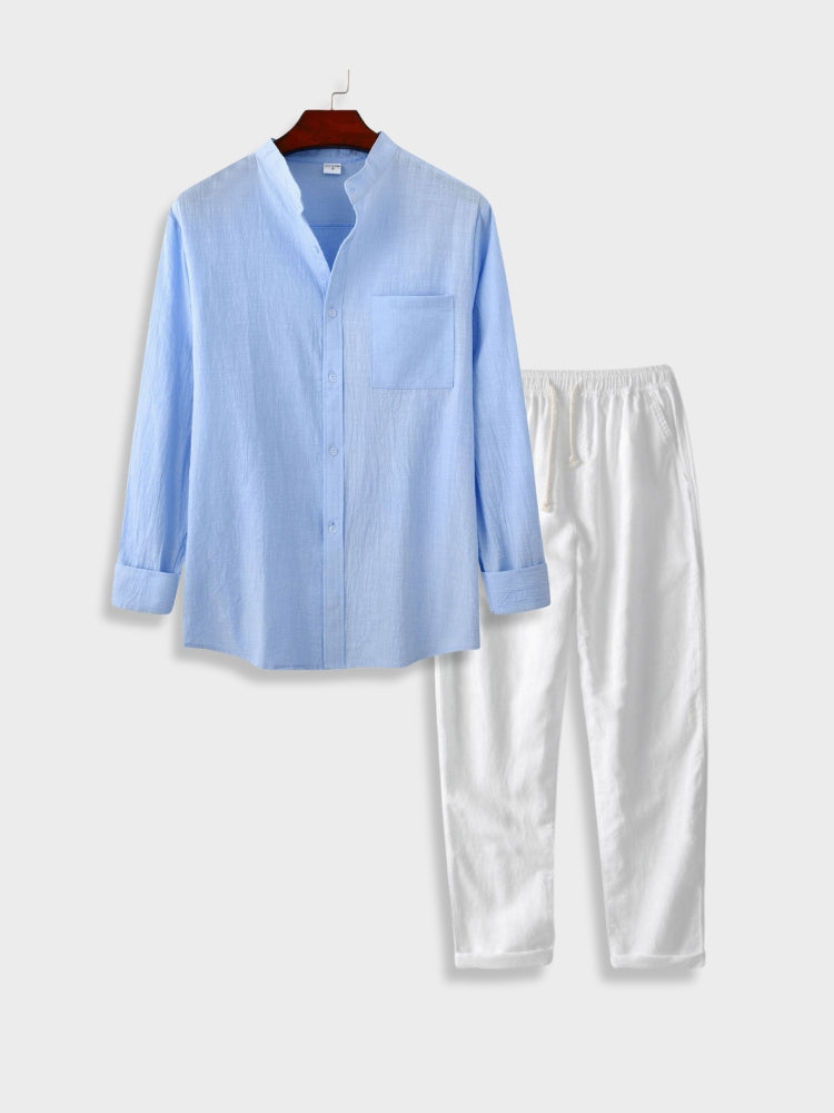 Rutha | Langärmliges Oberteil und Leinenhose 2-teiliges Set