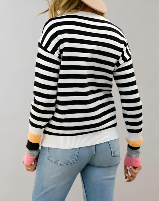 Bry | Pullover mit Rundhalsausschnitt und trendigem Streifenmuster