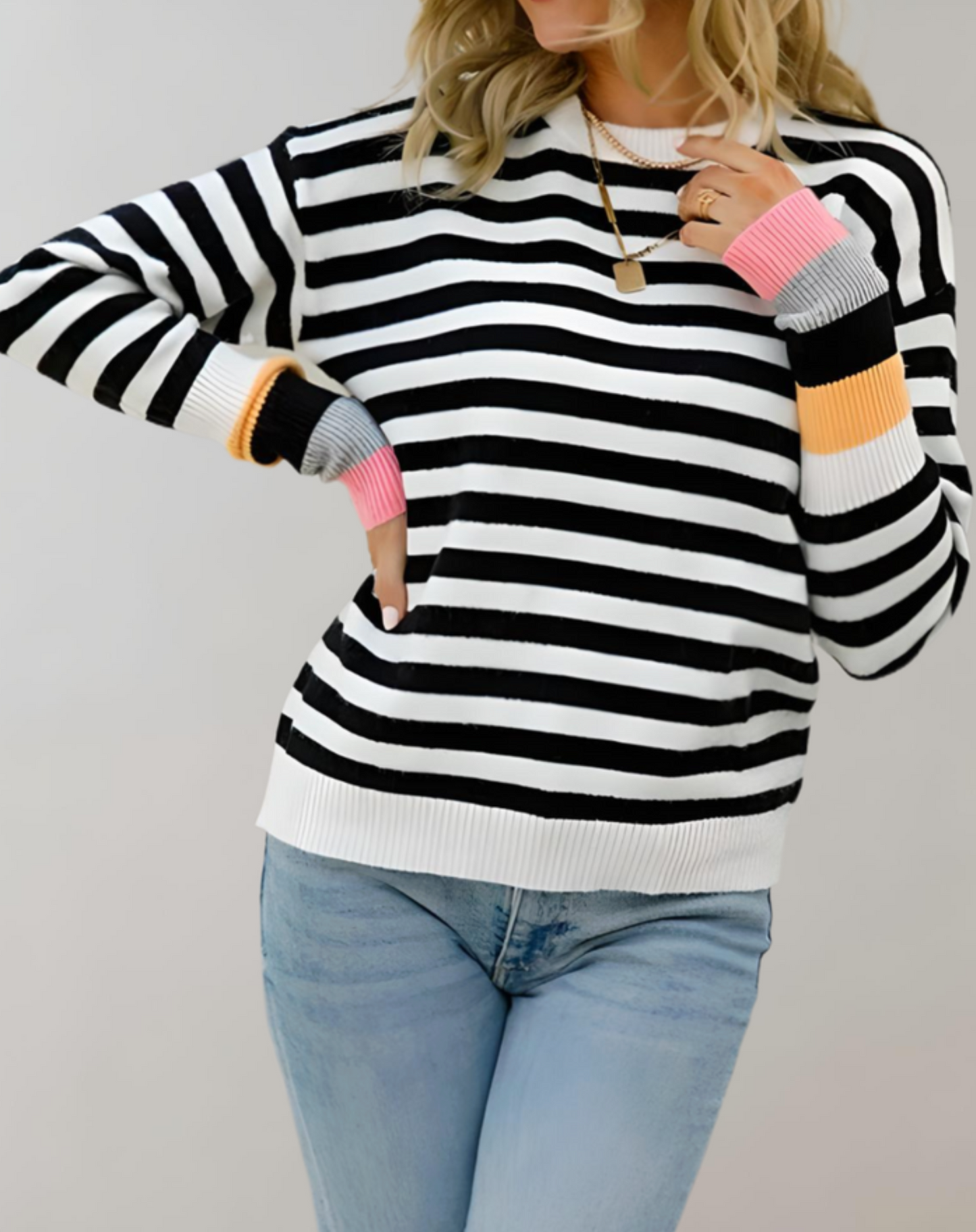 Bry | Pullover mit Rundhalsausschnitt und trendigem Streifenmuster