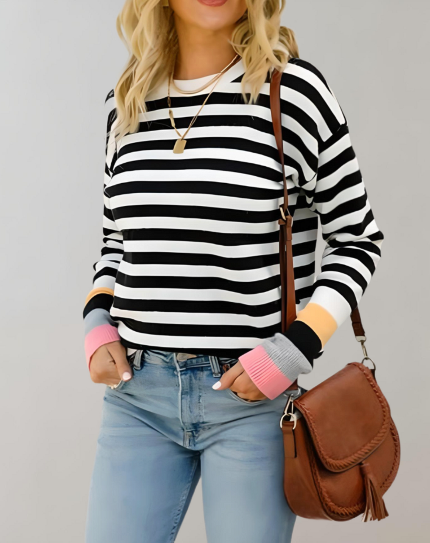 Bry | Pullover mit Rundhalsausschnitt und trendigem Streifenmuster