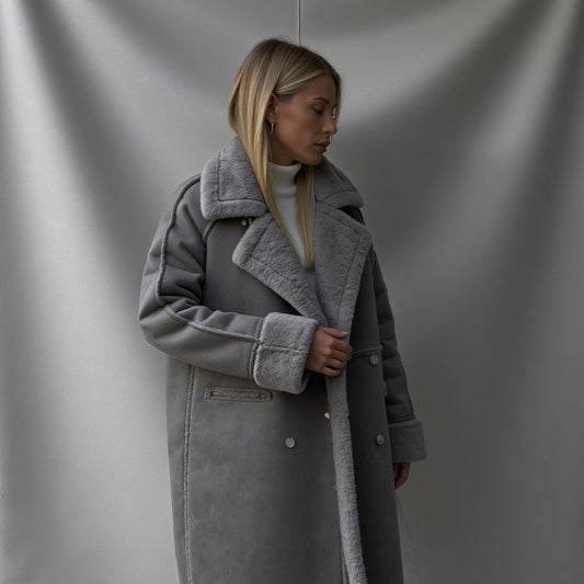Heleyna | Wintermantel aus Wildleder