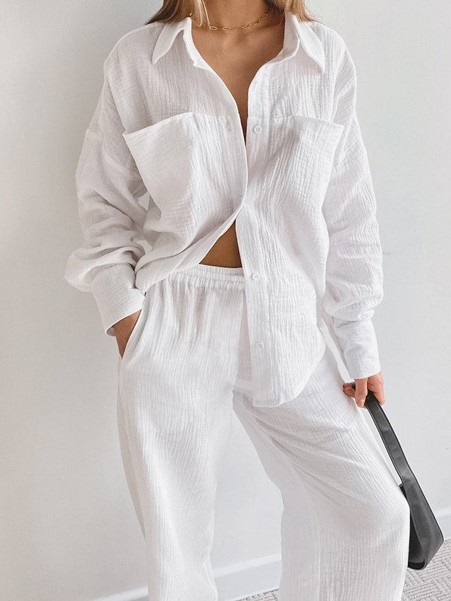 Viy | Langarm-Oberteil und Hochtaillierte Hose im Set