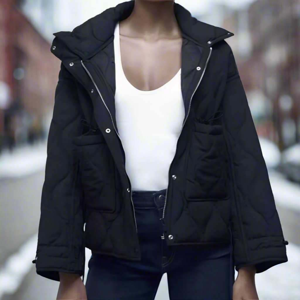 Talina | Stehkragenjacke aus Baumwolle mit Weiten Ärmel