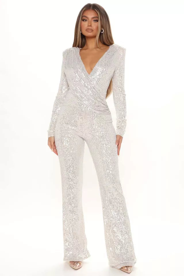 Leah-Doppelt Verrückt Paillettenhose mit geradem Bein