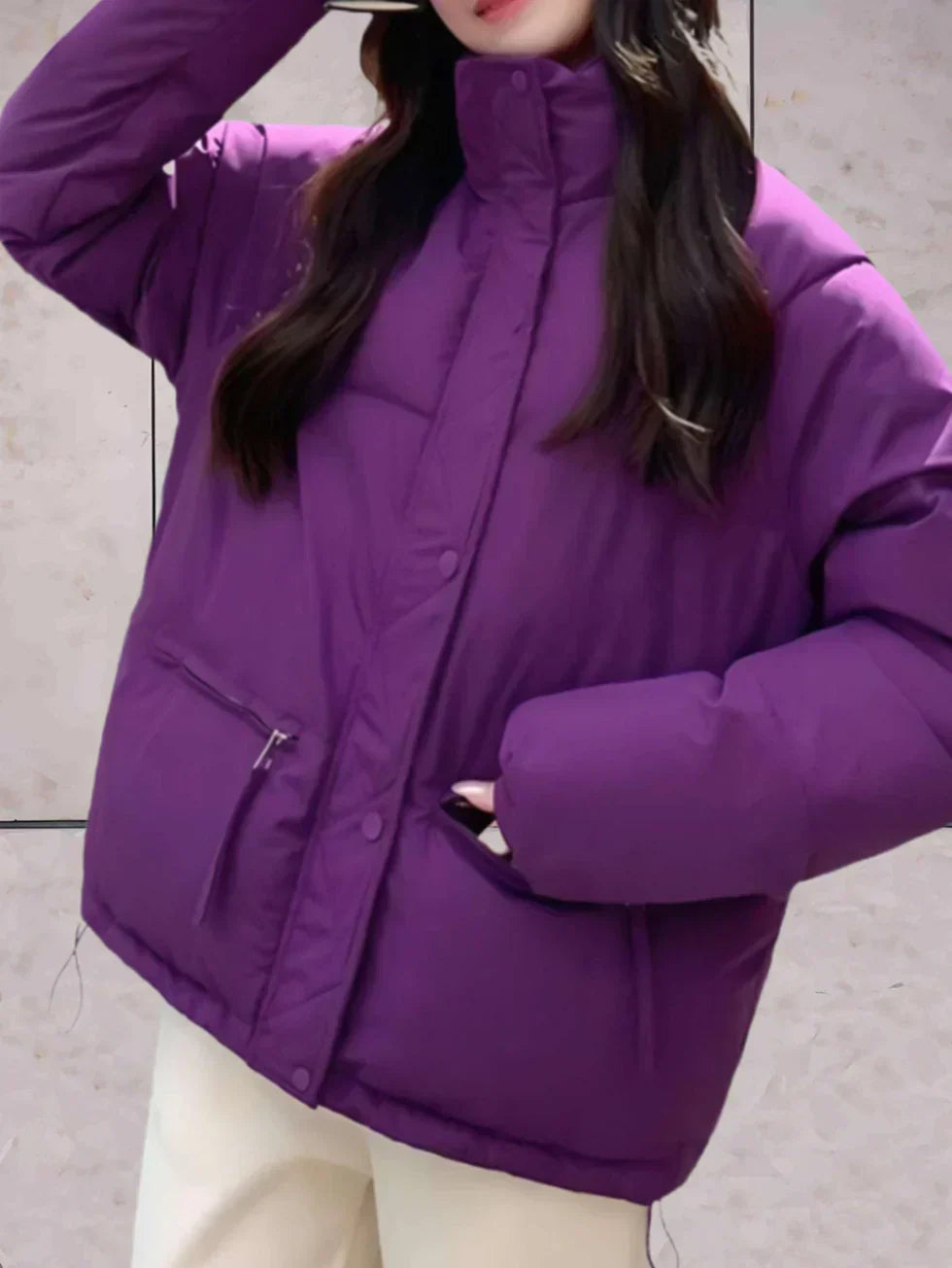 Dana | Parkajacke mit Stehkragen und Doppelverschluss