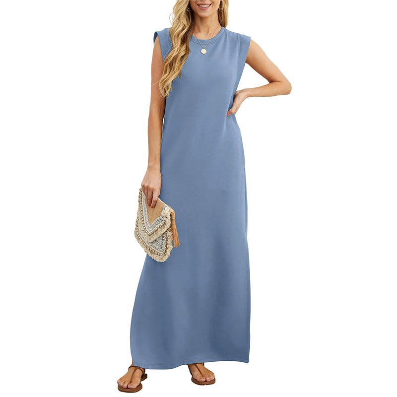Levi | Knitterfreies Freizeitkleid mit geschlitztem Saum