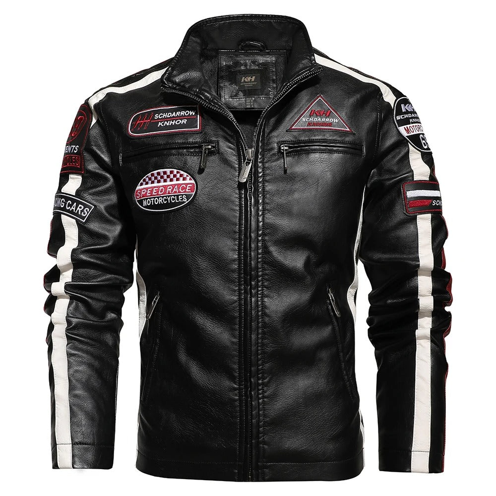 Fitzi | Herren-Motorradjacke mit Vintage-Stickerei