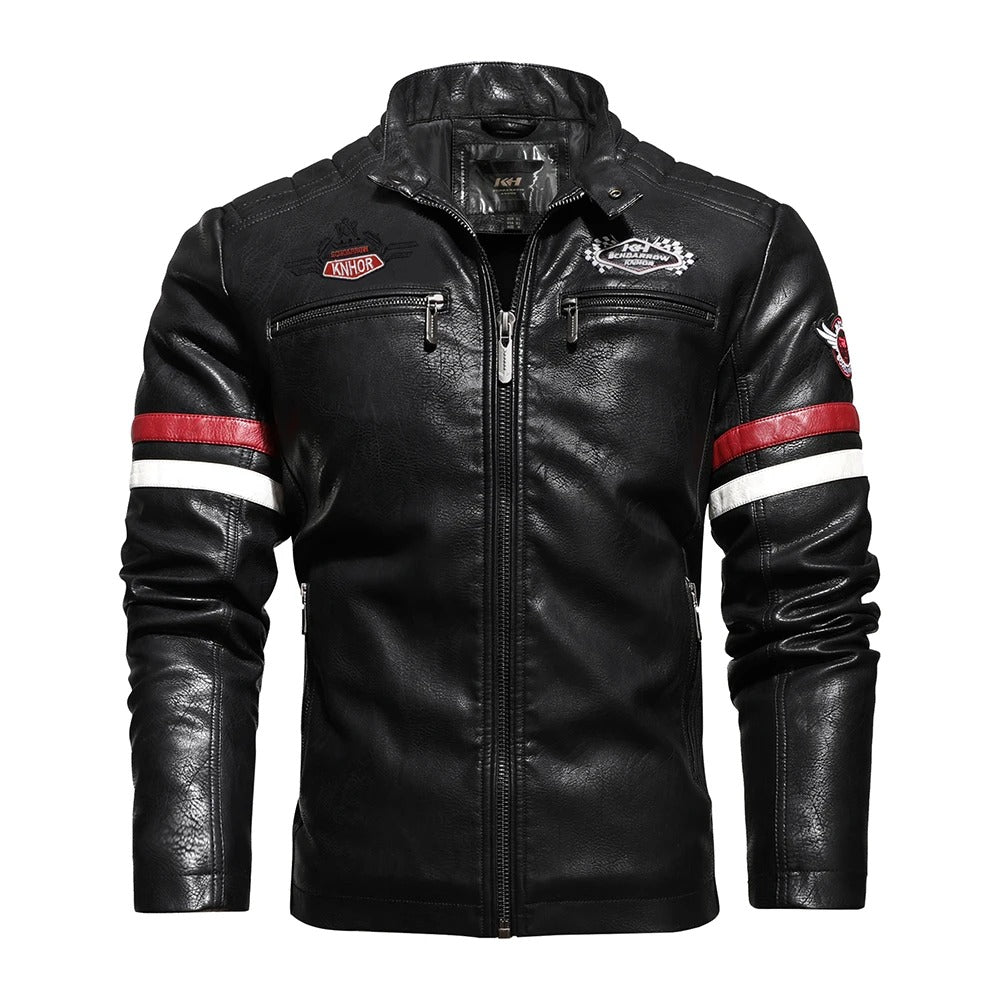 Fitzi | Herren-Motorradjacke mit Vintage-Stickerei